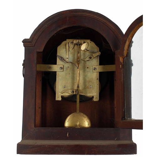 1515 - English mahogany double fusee bracket clock, the 8