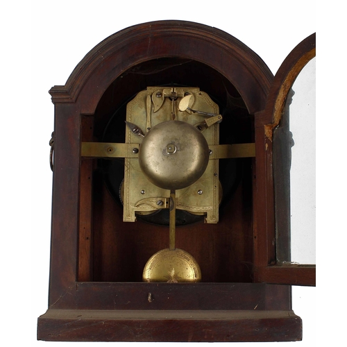 1515 - English mahogany double fusee bracket clock, the 8