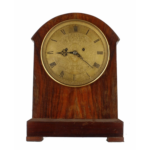 1517 - English walnut double fusee bracket clock, the 7.25