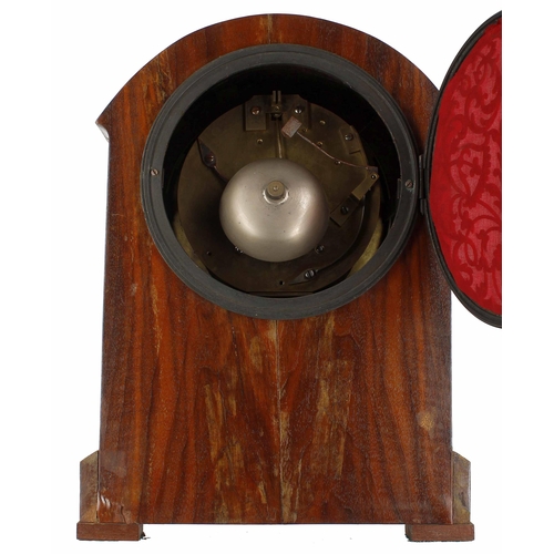 1517 - English walnut double fusee bracket clock, the 7.25