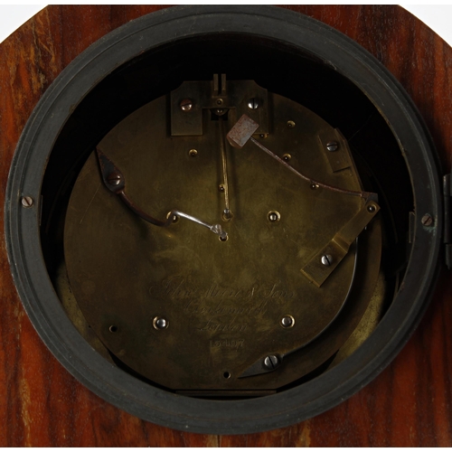 1517 - English walnut double fusee bracket clock, the 7.25