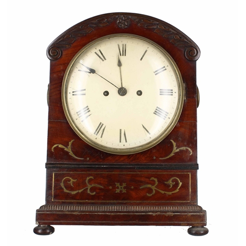 1518 - English rosewood double fusee bracket clock, the movement with locking pendulum and striking on a be... 