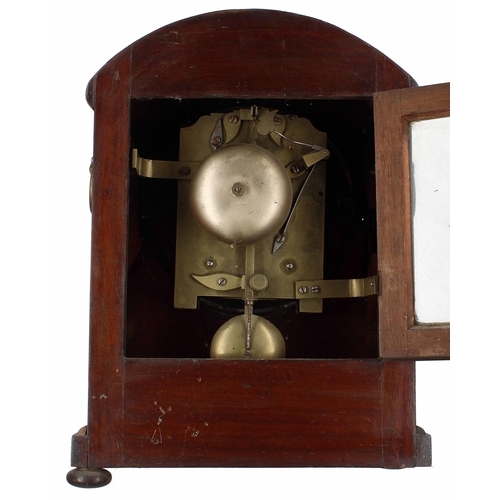 1518 - English rosewood double fusee bracket clock, the movement with locking pendulum and striking on a be... 