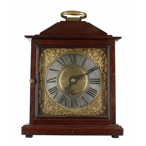 1537 - Stained wooden single fusee bracket clock, the 7.5