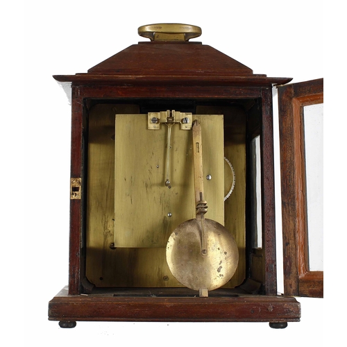 1537 - Stained wooden single fusee bracket clock, the 7.5