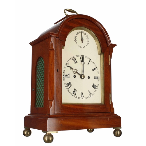 1538 - Walnut double fusee bracket clock, the 6.5