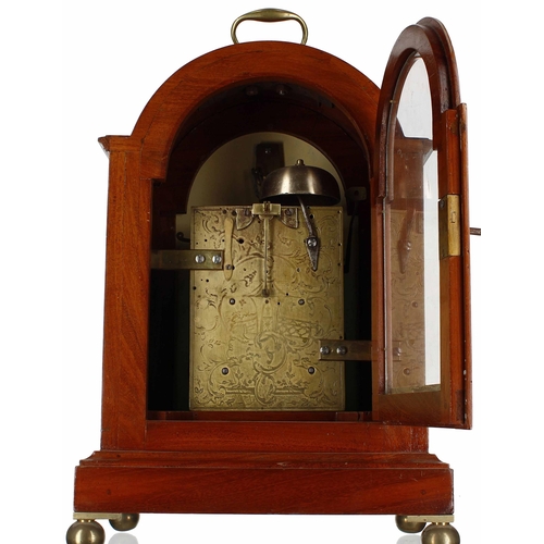 1538 - Walnut double fusee bracket clock, the 6.5