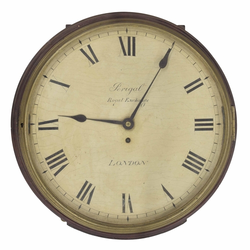 1704 - Mahogany single fusee wall dial clock, the 14