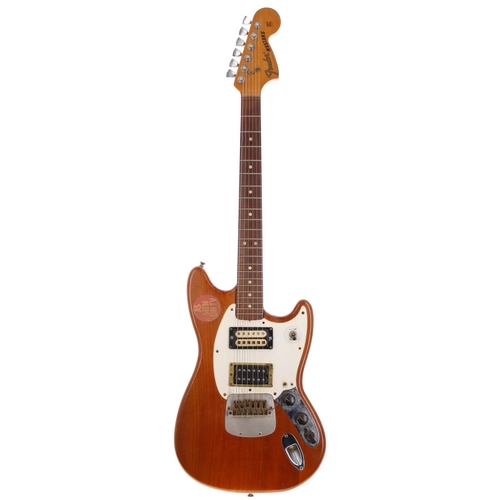 407 - Heavily modified 1966 Fender Mustang electric guitar, made in USA; Body: stripped to natural, lacque... 