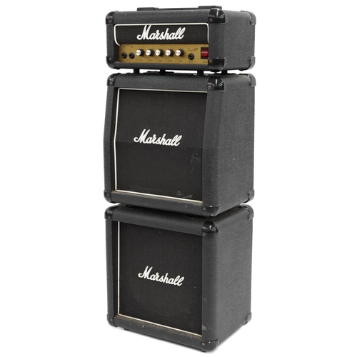 86 - Bernie Marsden - early 1980s Marshall Lead 12 3005 mini stack guitar amplifier comprising head and t... 