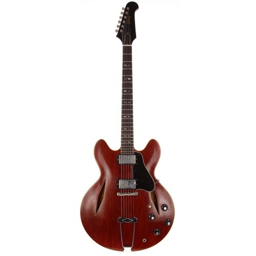 468 - 1967 Trini Lopez Standard semi-hollow body electric guitar, made in USA; Body: cherry finish, lacque... 