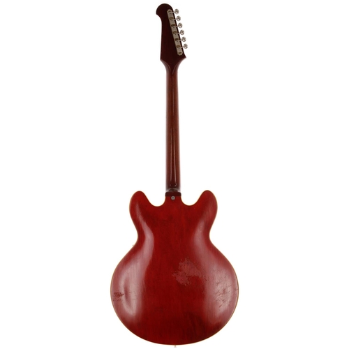 468 - 1967 Trini Lopez Standard semi-hollow body electric guitar, made in USA; Body: cherry finish, lacque... 