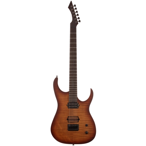 680 - GOC Valkyrie electric guitar, made in Asia; Body: stained American Swamp Ash back with Bengal burst ... 