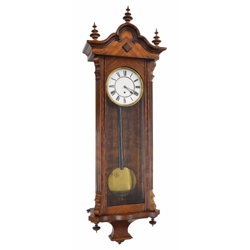 2605 - Good Lenzkirch walnut single weight Vienna regulator wall clock, the 7