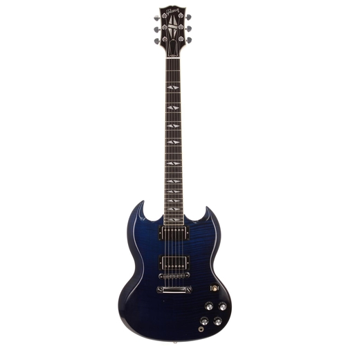 459 - 2006 Gibson SG Supreme electric guitar, made in USA; Body: midnight blue flame top upon dark blue ba... 