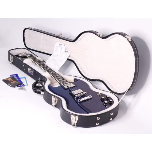 459 - 2006 Gibson SG Supreme electric guitar, made in USA; Body: midnight blue flame top upon dark blue ba... 