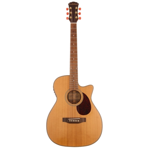 726 - Freshman FA250GAC electro-acoustic guitar; Back and sides: laminated mahogany, dings to edges, dowel... 