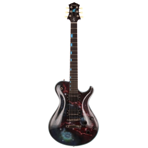 592 - 2016 Knaggs Guitars SSC-T2 electric guitar, made in USA; Body: Nick Ralph 'Galaxy' artwork with turq... 