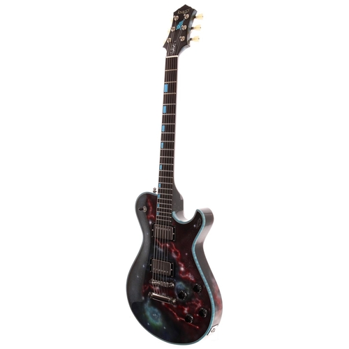 592 - 2016 Knaggs Guitars SSC-T2 electric guitar, made in USA; Body: Nick Ralph 'Galaxy' artwork with turq... 