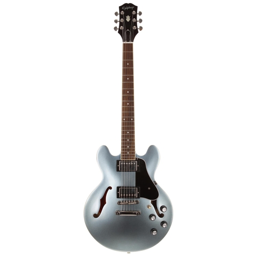 607 - 2022 Epiphone ES-339 semi-hollow body electric guitar; Body: Pelham blue; Neck: Pelham blue finish w... 