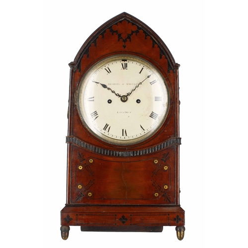 1542 - Mahogany double fusee bracket clock, the 6.5