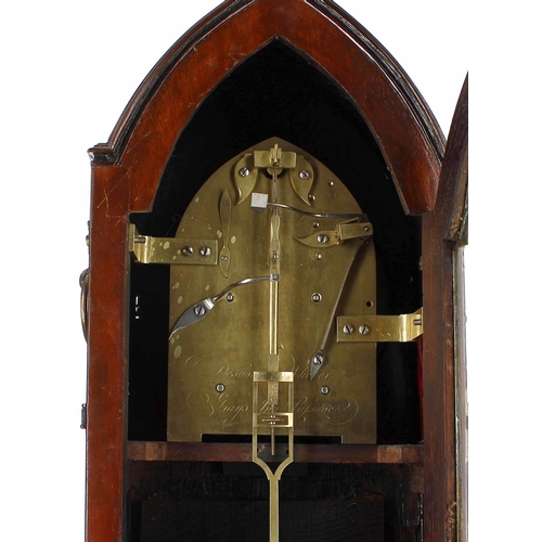 1542 - Mahogany double fusee bracket clock, the 6.5