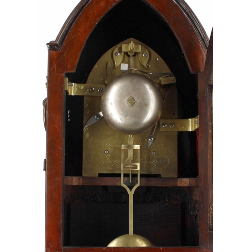 1542 - Mahogany double fusee bracket clock, the 6.5