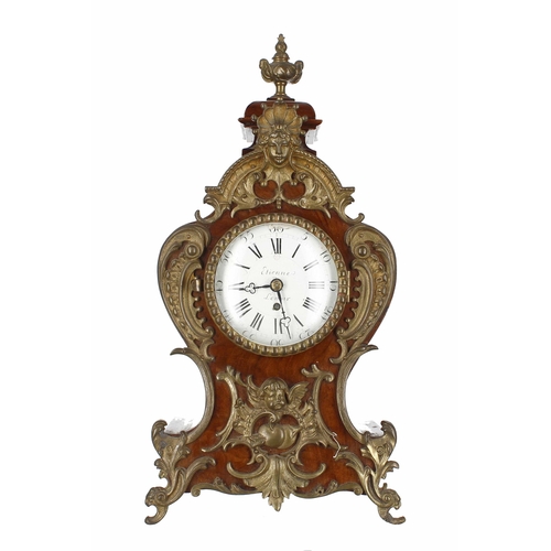 2323 - French walnut and gilt metal mounted balloon bracket clock and bracket, the 3