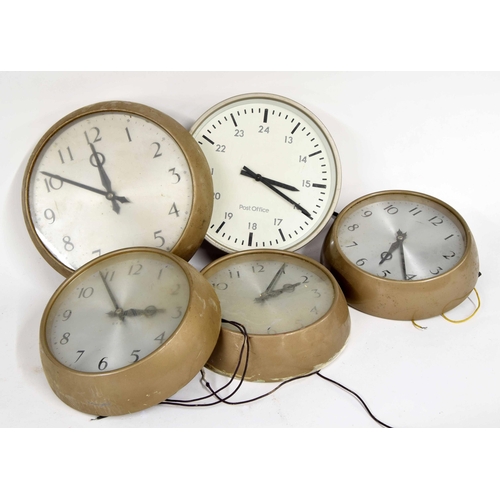 1227 - Electric master wall clock, within a light oak two part glazed case, 55