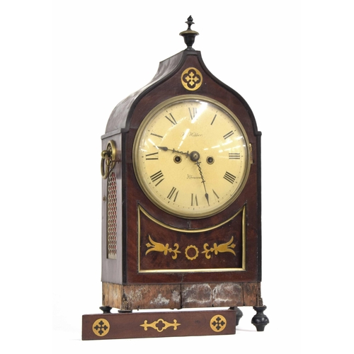 1511 - English mahogany double fusee bracket clock, the 8