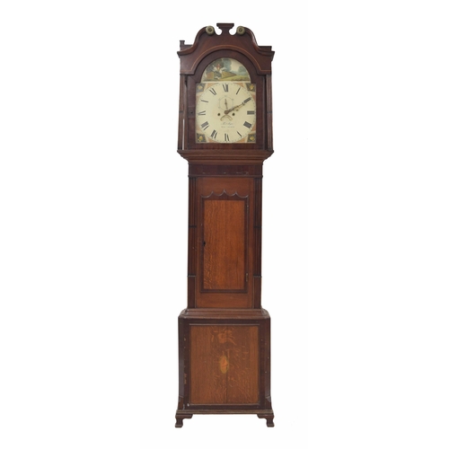 1810 - Oak and mahogany eight day longcase clock, the 14