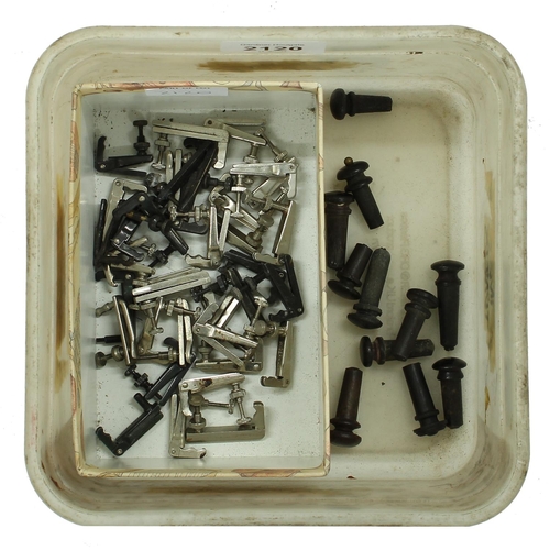 2120 - 'E' adjusters and endpins: twenty-eight chrome 'E' adjusters, fifteen black 'E' adjusters and sevent... 