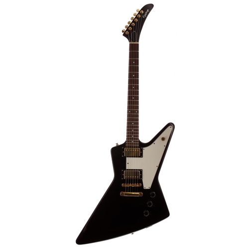 610 - 2005 Epiphone Explorer electric guitar, made in Korea; Body: black finish, surface scratches includi... 