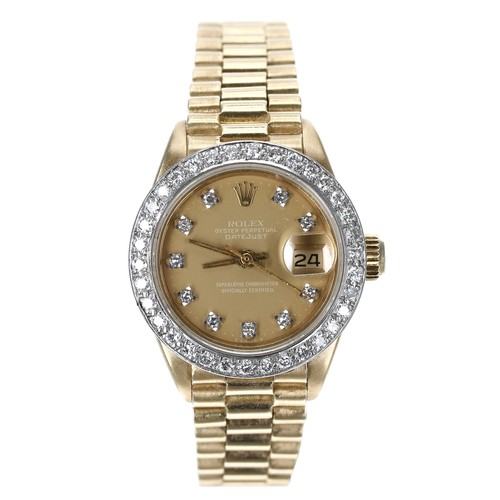 436 - Rolex Oyster Perpetual Datejust 18ct diamond set lady's wristwatch, reference no. 6917, serial no. 6... 