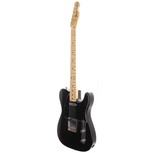 399 - 1977 Fender Telecaster electric guitar, made in USA; Body: black finish, finish rubbing to back edge... 