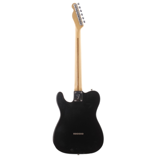 399 - 1977 Fender Telecaster electric guitar, made in USA; Body: black finish, finish rubbing to back edge... 