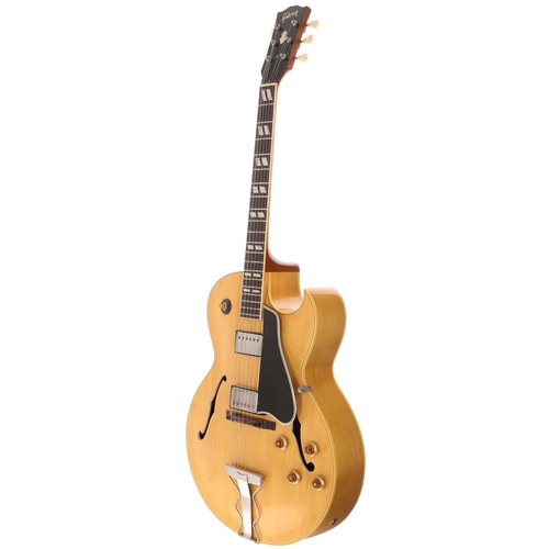 466 - 1959 Gibson ES-175D electric guitar, made in USA; Body: natural finish, lacquer checking to edges, l... 