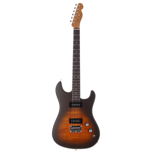 686 - 2023 PJD Guitars Woodford Elite electric guitar, made in England; Body: cocoa burst finished maple t... 