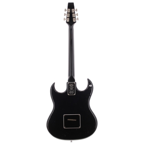 674 - 1966 Baldwin Baby Bison electric guitar, made in England; Body: black finish, typical lacquer cracki... 