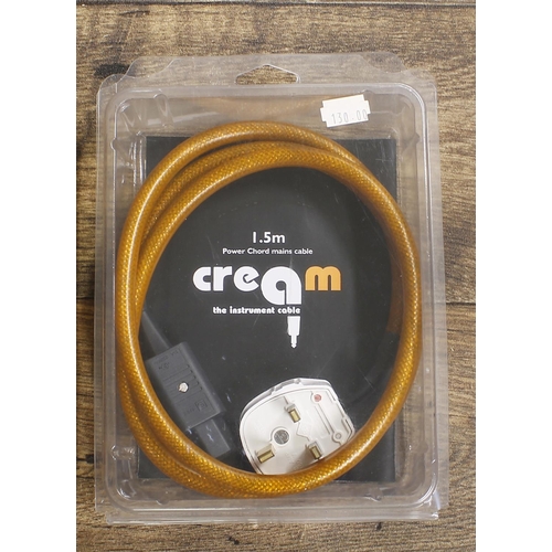 1460 - Chord Cream instrument cable 1.5m Power Chord mains cable, new and boxed