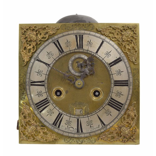 1815 - Good ebonised eight day longcase clock with five pillar movement, the 10