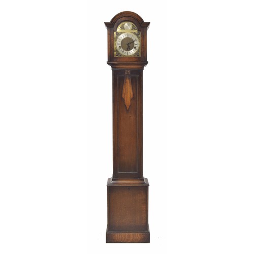 1818 - Oak three train grandmother clock chiming on eight rods, the 8