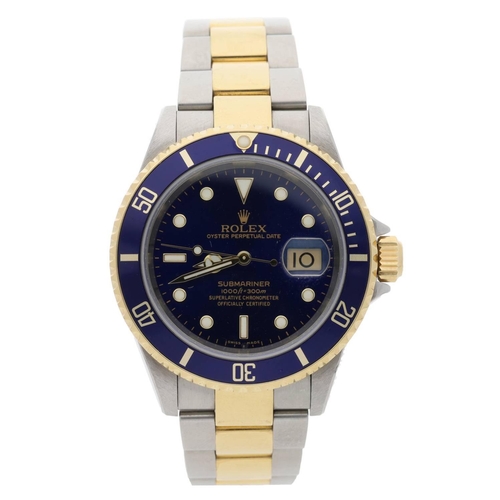 455 - Rolex Oyster Perpetual Date Submariner gold and stainless steel gentleman's wristwatch, reference no... 