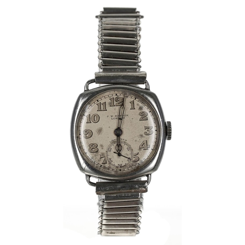 478 - Longines 1930s wire-lug stainless steel cushion cased gentleman's wristwatch, case no. 5242678, seri... 