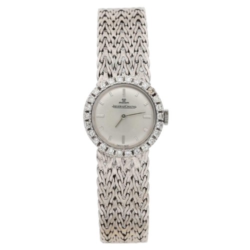 525 - Jaeger-LeCoultre vintage 18ct white gold diamond set lady's cocktail wristwatch, the bezel set with ... 