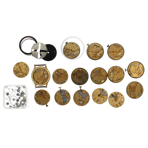 819 - Quantity of Smiths wristwatch movements, and dials; also some spares including winding crowns and a ... 