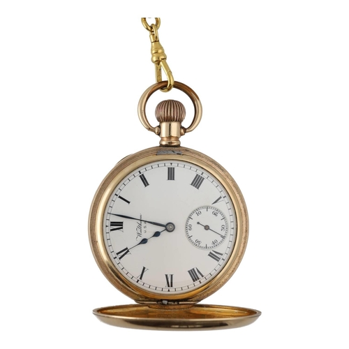 856 - American Waltham gold plated half hunter lever pocket watch, circa 1908, serial no. 1749278, signed ... 