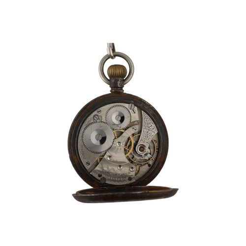 857 - American Waltham gun metal lever pocket watch, circa 1915, serial no. 20222519, signed movement with... 