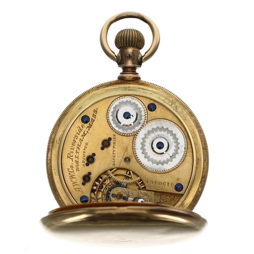 865 - American Waltham 'Riverside' 18ct lever set hunter pocket watch, circa 1886, serial no. 3190461, sig... 