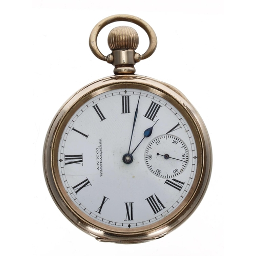 866 - American Waltham 'Riverside Maximus' gold plated lever pocket watch, circa 1902, serial no. 11510523... 